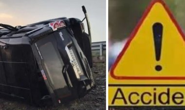 दुर्घटना : मांगलिक आयोजन में शामिल होने के लिए जा रहे थाना प्रभारी परिवार की कार पलटी