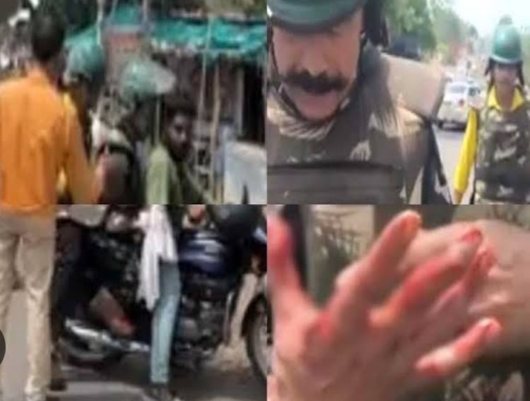 पुलिस बल के साथ अतिक्रमण हटाने गए थाना प्रभारी पर त्रिशूल से हमला