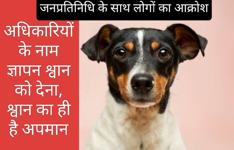 जनप्रतिनिधियों में आक्रोश : समस्याओं के निराकरण की मांग का ज्ञापन श्वान को देने का किया कार्य, पहले पहनाया हार