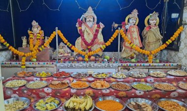 धर्म संस्कृति : भगवान श्री विश्वकर्मा को लगा 56 व्यंजनों का भोग  हरमुद्दा