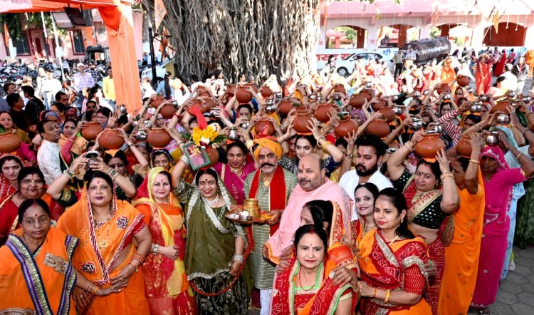 72 वा महारूद्र यज्ञ : भक्ति भावना के साथ निकली गंगाजल कलश यात्रा