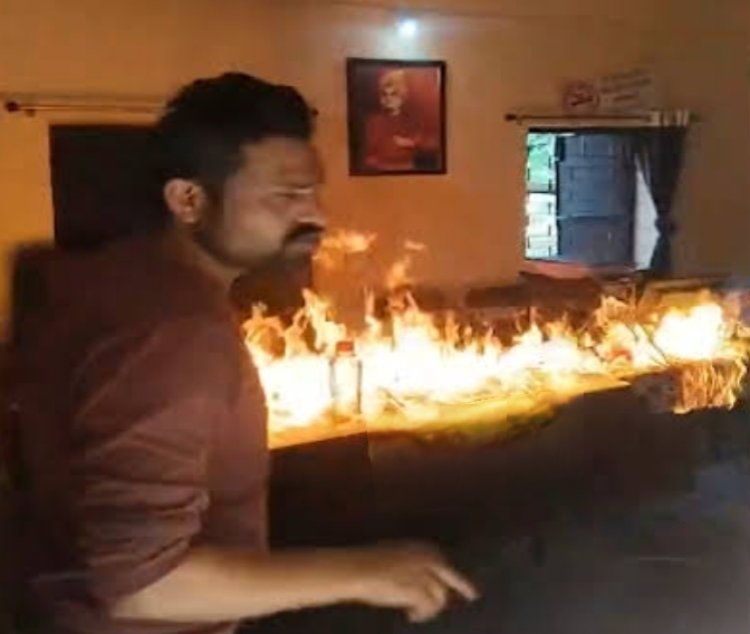 आक्रोश की आग : शासकीय योजनाओं का लाभ नहीं मिलने से आहत गोपाल ने पंचायत भवन में लगाई आग