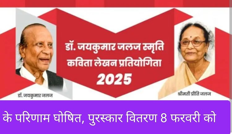 साहित्य सरोकार : डॉ. जयकुमार 'जलज' स्मृति कविता प्रतियोगिता के परिणाम घोषित