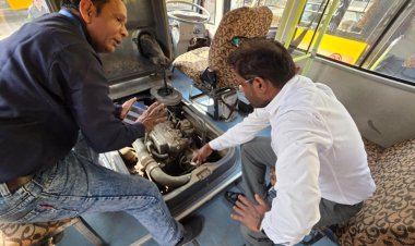 जांच कार्रवाई : स्कूली बसों की हुई जांच, पाई गई कमियां