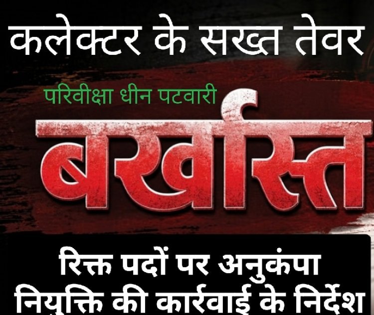 प्रशासनिक कसावट: कलेक्टर के तीखे तेवर, काम में ढिलाई पर परिवीक्षाधीन पटवारी रजनीश बर्खास्त